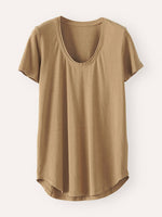 Solid Color Round Neck Casual Blouse