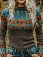 Classy Round Neck Long Sleeve Top