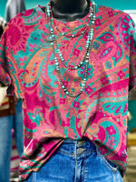 Pink Round Neck Short Sleeve Top