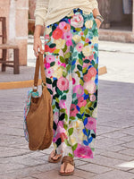 Attractive Floral Print Side Pocket Pink Pants