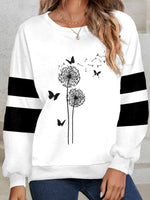 Round Neck Long Sleeve Pullover Sports Sweatshirt