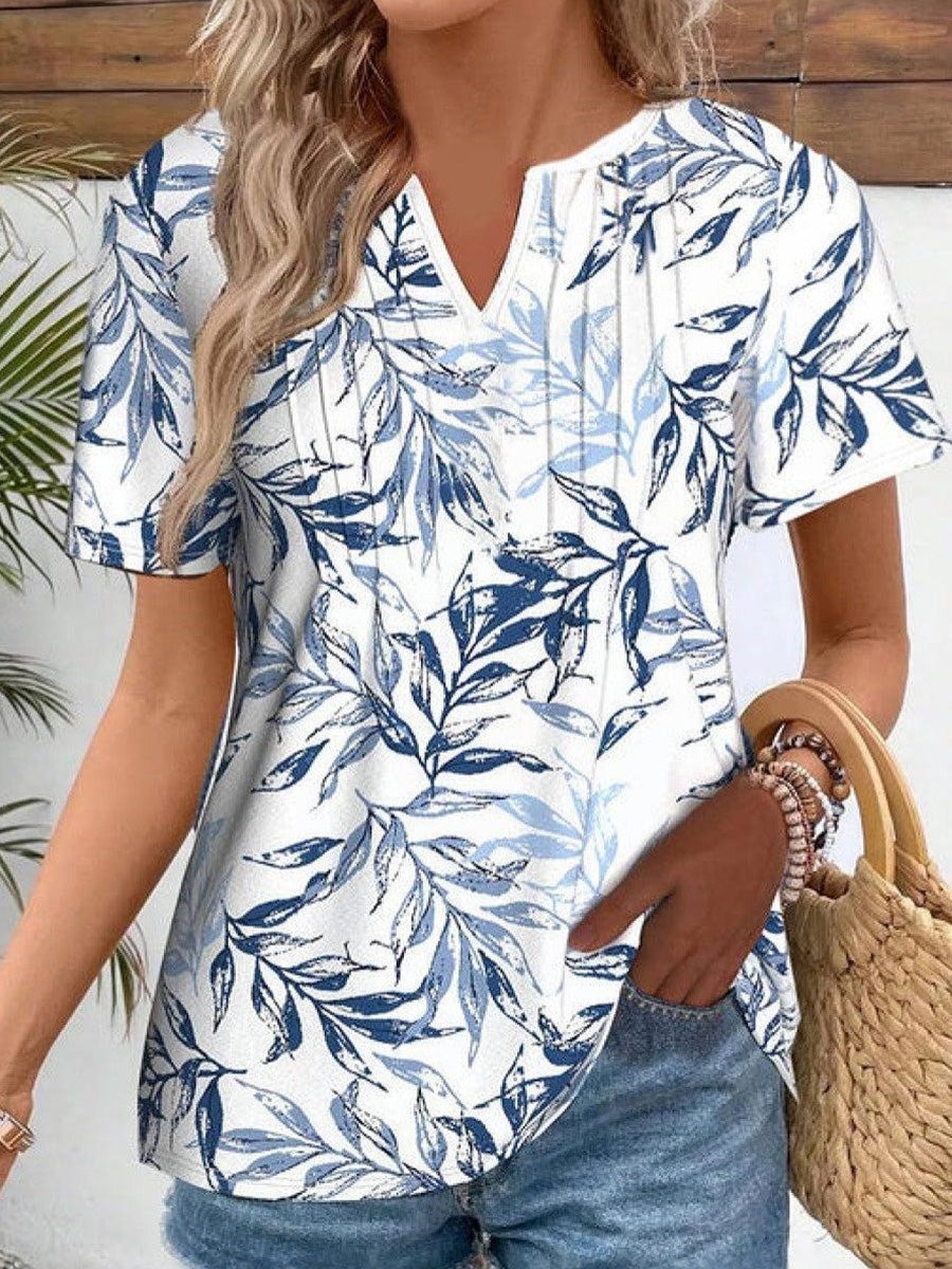 Breezy V-Neck Short Sleeve Top