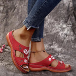 Women's Flower Embroidered Casual Wedges Sandals