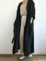 Solid Color Pocketed Long Trench Coat