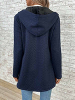 Blue Long Sleeve Outerwear Plain Cardigan