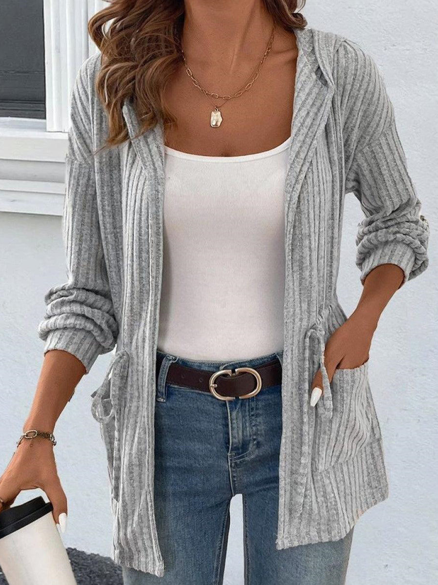 Grey Plain Hoodie Outerwear