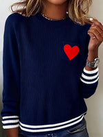 Navy Round Neck Long Sleeve Sweater