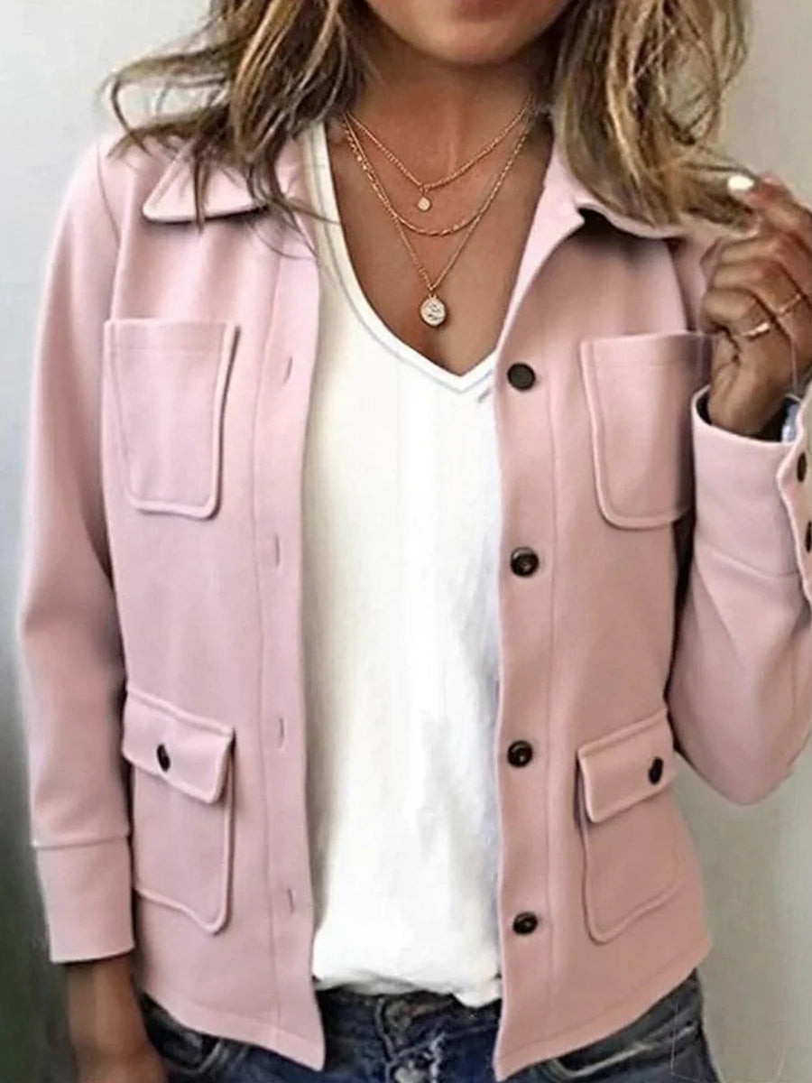 Distinctive Pink Long Sleeve Outerwear