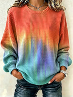 Casual Crew Neck Long Sleeve Abstract Sweatshirt