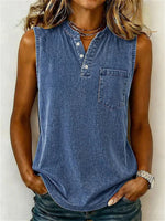 Solid Colour Casual Sleeveless Tank Top
