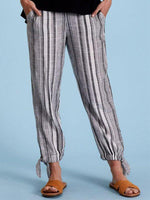 Pockets Striped Casual Pants