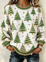 Casual Snowflake Henley Collar Long Sleeve Sweatshirt