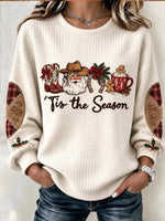 Casual Text Letters Crew Neck Long Sleeve Sweatshirt