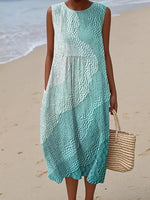 Casual Vintage Round Neck Sleeveless Dress