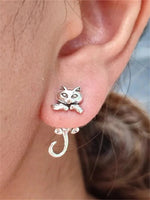 Creative Cat Piercing Stud Earrings