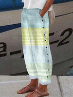 Casual Blue Side Pocket Pants