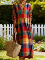 Stunning V-Neck Long Sleeve Maxi Dress