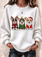 Casual Cartoon Crew Neck Long Sleeve Sweatshirt