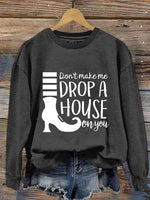 Casual Round Neck Graphic Print Pullover