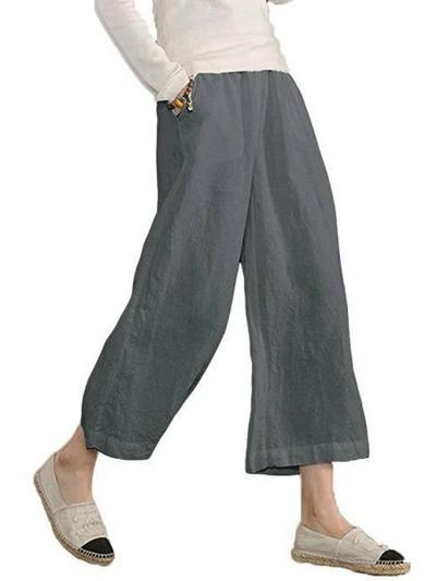 Casual Cotton Pockets Pants