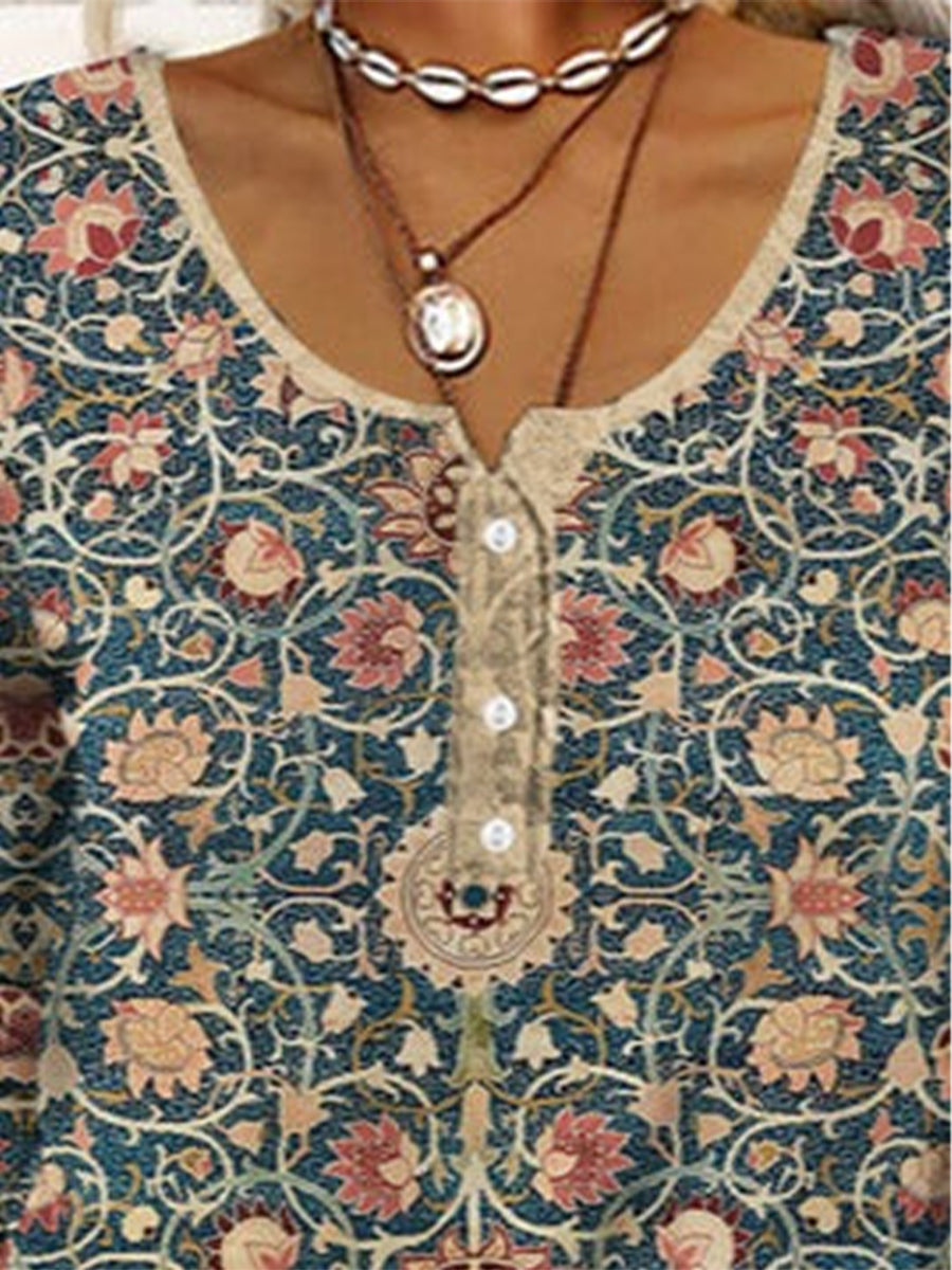 Ethnic Casual Crew Neck Sweatshirt