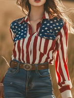 Red Long Sleeve Striped Shirt