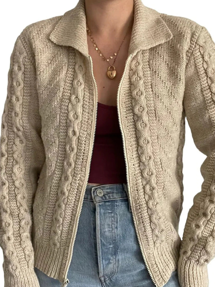 Basic Plain Long Sleeve Cardigan