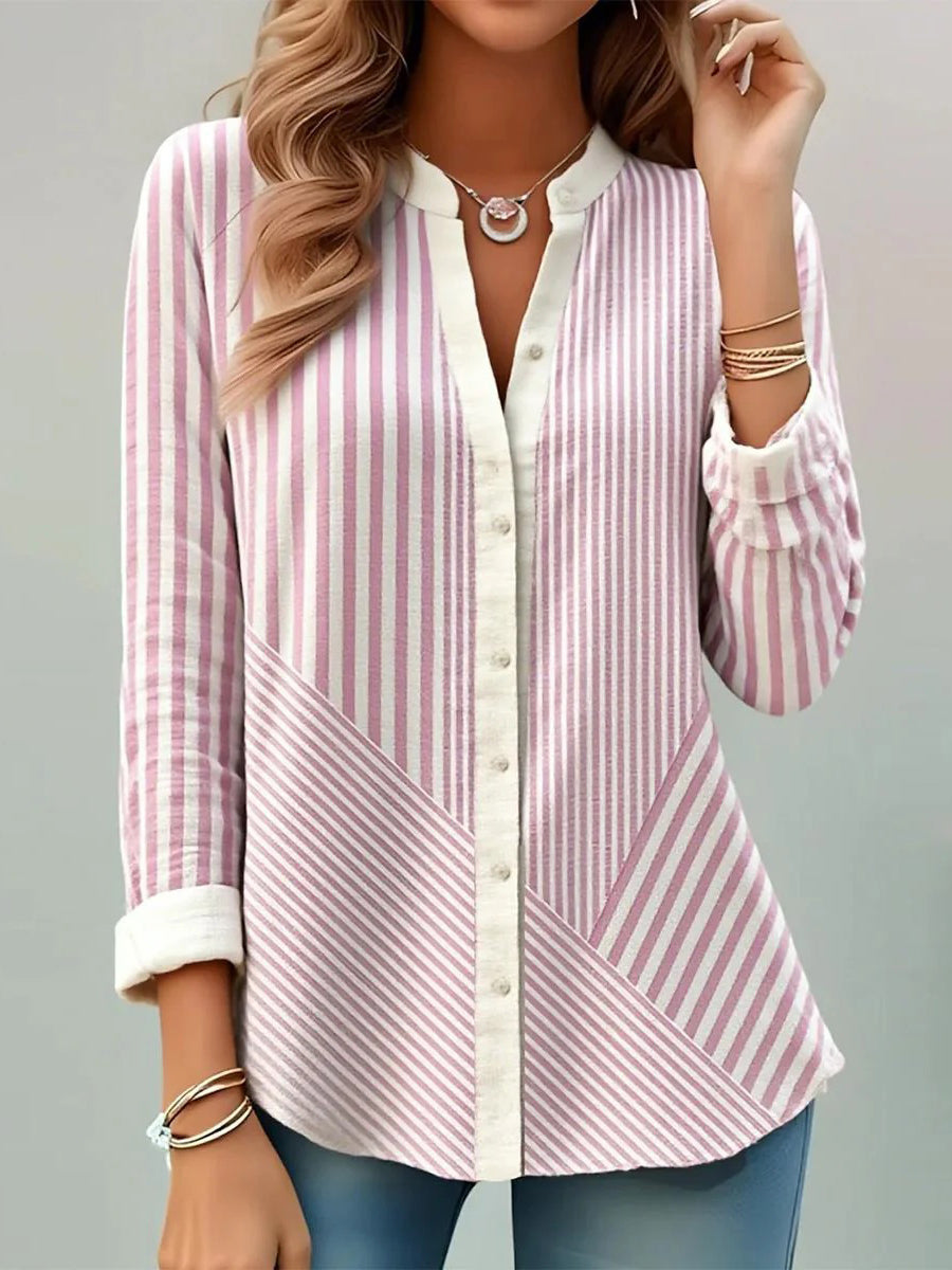 Chic Striped Long Sleeve Top