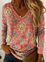 Elegant V-neck Long Sleeve Top