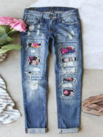 Stretch Ripped Frayed Raw Hem Distressed Jeans