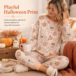 Women’s Halloween Pumpkin & Ghost Pajama Set