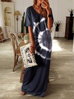 Short Sleeve Knitting Maxi Dress