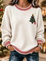 Casual Striped Crew Neck Long Sleeve Sweatshirt