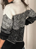Black and White High Neck Sweater