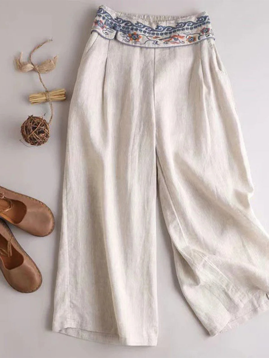 Women's Cotton Long Wide Leg Pants