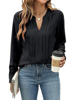 Women's Dressy V-neck Long Sleeve Casual Blouses