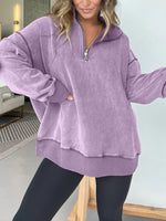 Women's Oversized Quarter Zip Vintage Pullover