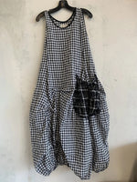 Checkered Summer Pockets Midi Dress