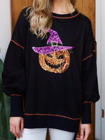 Women's Halloween Sequin Ghost Top