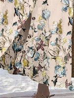 Women's Floral Printed Graphic Straight Fashion Split Button Maxi High Waist Skirt