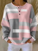 Vintage Colour Block Long Sleeve Sweatshirt