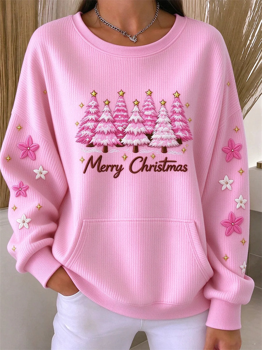 Casual Floral Crew Neck Long Sleeve Sweatshirt