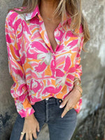 Pink Long Sleeve Collared Top