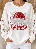 Casual Text Letters Crew Neck Long Sleeve Sweatshirt