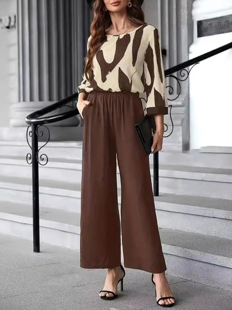 Casual 3/4 Sleeve Two Piece Set