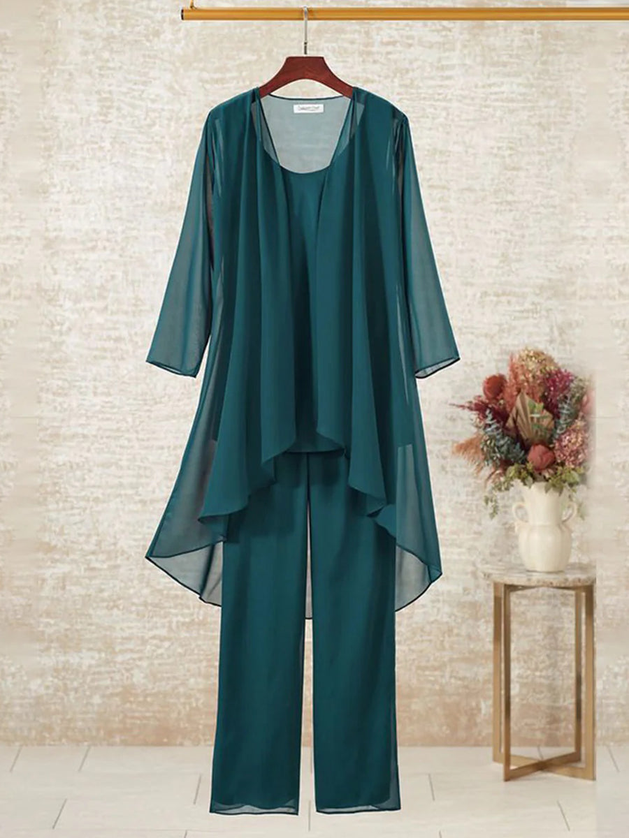 Blue Plain Three Piece Set