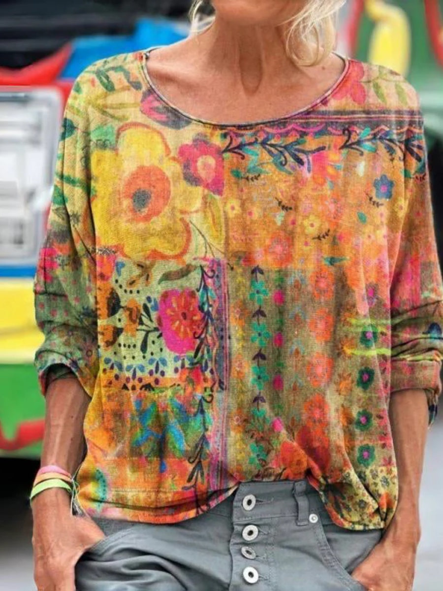 Vintage Floral Print T-Shirt
