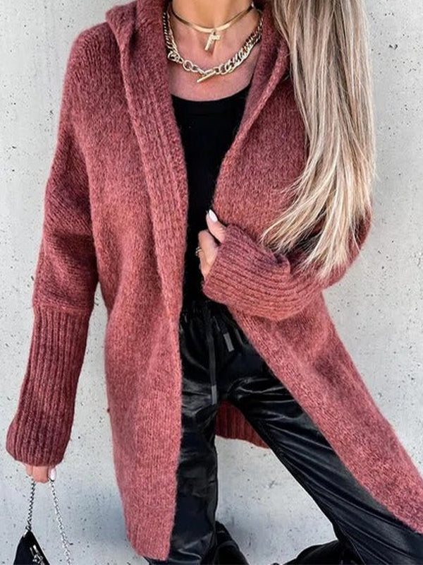 Red Casual Tops Long Sleeve Solid Sweater