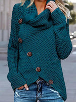 Solid Color Turtleneck Casual Long Sleeve Regular Fit Sweater