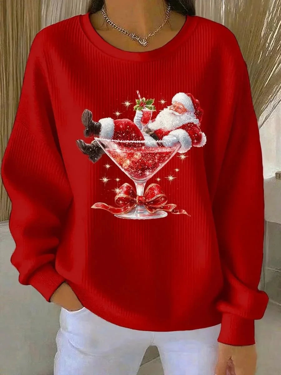 Casual Santa Claus Crew Neck Long Sleeve Sweatshirt